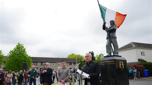 ‘Statue of Bobby Sands is going nowhere’: 45th anniversary of IRA hunger striker’s death is marked in Twinbrook