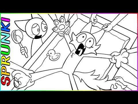 Incredibox Sprunki / Wash the Cat Wenda!! Wenda Turn into a Cat! / NEW COLORING PAGES ART For FUN