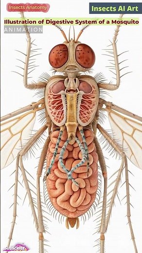 Microscopic Mosquito Digestive System Animation | Insects AI Art | 21