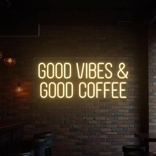 Good Vibes & Good Coffee Neon Sign, LED Wall Light for Kitchen, Office, Cafe, Restaurant Decor, Custom Busioness Neon Signs - Etsy