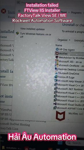 Installation failed FTView IIS Installer FactoryTalk View SE / ME Rockwell Automation Software #plc