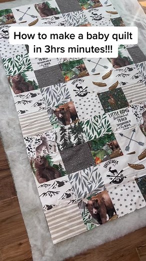 Make a quilt with me!!! Only took 3hrs 20min!!! #quilt #babyquilt #diy #quilting #quiltersoftiktok #quiltingtiktok #quiltingismytherapy #quiltingtutorial