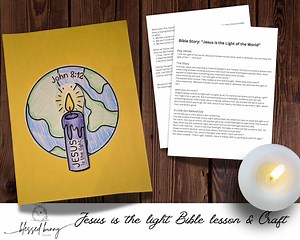 Jesus is the Light Bible Lesson & Craft: Sunday School Printable (PDF) - Etsy