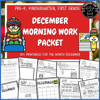 December Worksheets Kindergarten PreK First Grade Winter Morning Work Packets