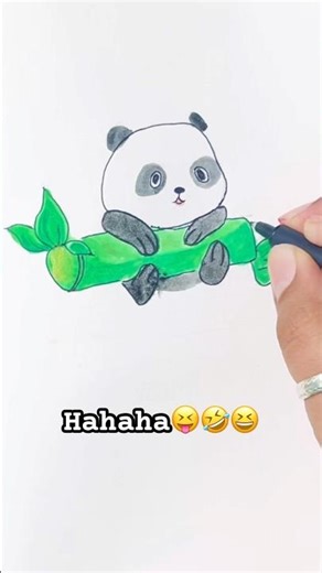 😂 Funny Panda Art | Easy Cute Drawing 🐼 | #shorts #funny