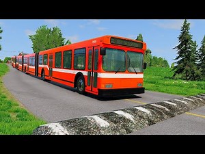 🔴Long Bus, City Bus, School Bus vs Massive Speed Bumps - BeamNG.Drive