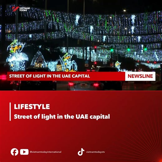 Stretching nearly 9 kilometres along the Arabian Gulf coastline, with one end located near the Royal Palace area, Corniche Street puts on its dazzling “robe of light,” a spectacle reserved for the New Year 2026. #vietnamtoday #yourwindowonvietnam #vtv #news #newyear #UAE | Vietnam Today