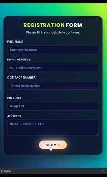 HTML CSS JavaScript Form Validation | Code to Output 🔥 #shorts