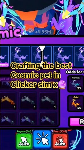 Crafting the best cosmic pet in Clicker Simulator X🌠 #hatching #roblox #clickersim #clickersimulator