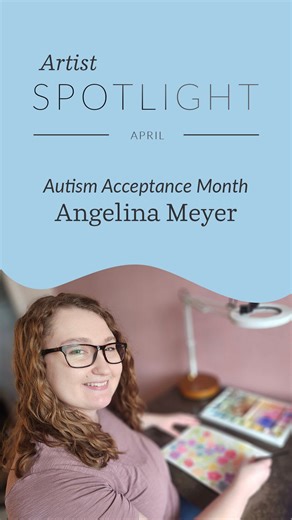 April Artist Spotlight 🎨 Meet Angelina Meyer of angelinamariadesigns: a proudly Autistic watercolor artist and surface pattern designer. Angelina’s Spoonflower shop is filled with soft florals, nature-inspired designs and infinity loops, the most widely accepted symbol across the Autistic community. ♾️ #AutismAcceptanceMonth With her work, Angelina hopes to bring more beauty into the world and into the lives of her customers, as well as help to advocate for the Autistic community. ❤️ Learn from