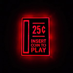 Edge Lit Arcade Sign: Insert Coin LED Light - Etsy