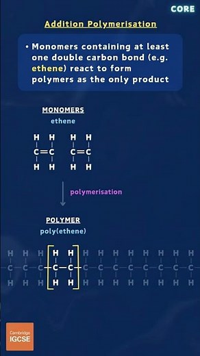 IGCSE Chemistry - Polymers (11.8) #polymerisation #alkenes