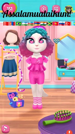 🩷🩵different country flag dress up my talking angela🩷 #viralshort #shorts #trading #fyp #india #games