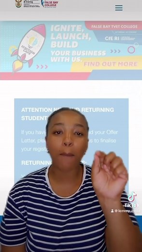 🎥 Late applications now available at False Bay TVET College in selected programmes! 📚 Apply for 2024 admissions and kickstart your journey. Follow the steps in the video to ace your application! #Applications2024 #TVETCollege #ApplyNow #2024LateApplications #TVETCollegeApplications #TVET #DHET #FalseBayCollege | False Bay College