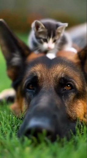 When a German Shepherd Meets a Tiny Kitten… Pure Magic! 🐾❤️