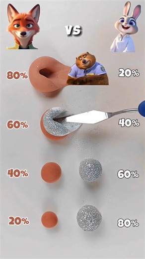 Mix & Magic Studio on Instagram: "Nick + Judy Hopps 🦊🐰 Zootopia 2 Color mixing 💖😍 . . . . . . #colormixing #paintmixing #asmr #satisfying #clay"