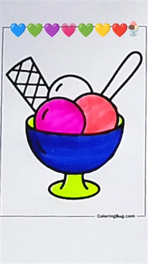 💙💜💗💚💛❤️🍨satisfying creative painting#painting#coloring#viral#shorts#art#shortvideo#india#asrm#colors