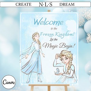 Frozen Welcome Sign Frozen Birthday Sign Elsa Welcome Poster Frozen Party Decorations Elsa Theme Decor Kids Party EDITABLE Instant Digital - Etsy