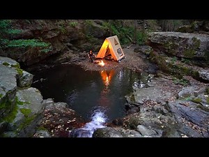 3 Days SOLO CAMPING - BUSHCRAFT Tent Shelter - FISH COOKİNG
