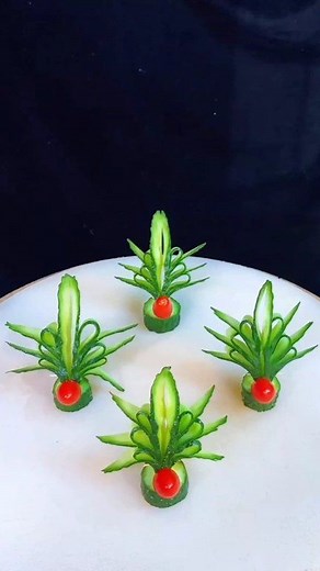 4.7K views · 58 reactions | Cucumber 勒 Tomato  Crafting  art #carving #carvingart #crafting #garnish #art #plating #platingart #shorts #reelsfb #viralreelsシ | FOOD ART | Facebook