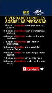 8 Verdades Crueles Sobre las Personas #mentalidad #frases #motivation #reflexion