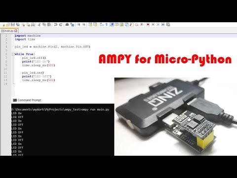 Programming ESP8266 with Python | Ampy tutorial | Copying script to ESP8266 module | MicroPython