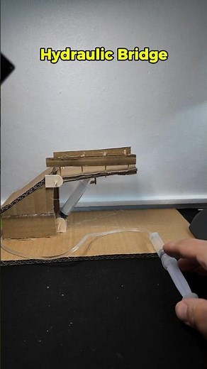Simple Hydraulic Bridge with Cardboard #hydraulic #diy #project