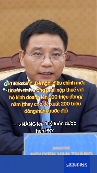 #CapCut Bộ Tài chính đề xuất mức doanh thu miễn thuế với hộ kinh doanh được nâng lên 500 triệu đồng/năm. Bước điều chỉnh này được kỳ vọng giúp giảm áp lực chi phí, tạo dư địa phục hồi và góp phần khuyến khích khu vực kinh doanh cá thể hoạt... #mienthue