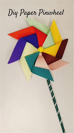 How to make a Pinwheel with Paper 🎇| Paper Craft Tutorial Ideas 💡| #shorts #diy #pinwheel #craft