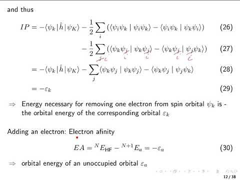 VK 20 Hartree Fock 3: Koopmans' theorem