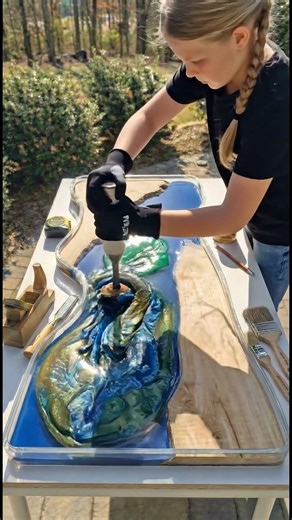 The Most Expensive epoxy resin Kitchen Countertop I've Ever Seen 🌲