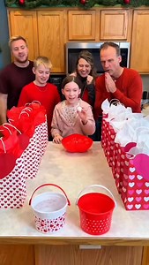 #Gift Bag Heart Pong Game Dad and family try to get the ping pong ball in the white or red Valentines pail for a chance at some great prizes. | عاطف ارائیں
