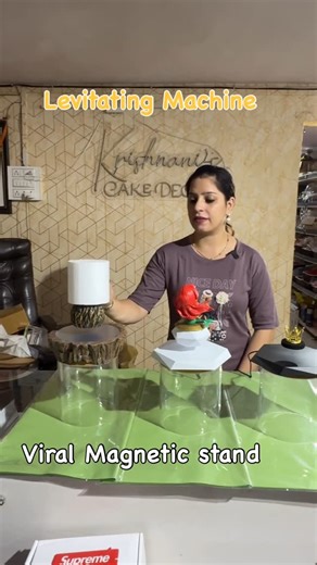 Krishnanicakedecor | Cake Decorating Supplies | Baking tools on Instagram: "Floating Levitating machine ‼️ This is very trending now and we have this available for you all We deliver pan India u can place your orders on WhatsApp 7249649615 Or dm us here [levitating stand,floating stand ,floating machine ,magnet cakes,magnetic stand ,custom cakes ,theme cakes,trending cakes ,viral levitating cake,viral magnetic cakes] #levitatingmachine #levitatingcake #magnetcake #custommadecakes #cakeart #homeb