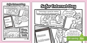 Safer Internet Day Colouring Comic Strip Activity