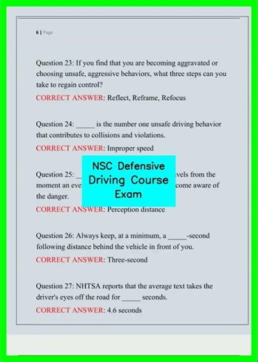 NSC Defensive Driving Course Exam video