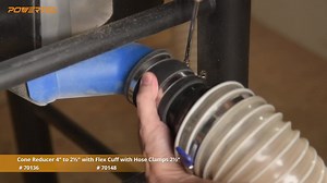 ‎POWERTEC 4 in. Dust Control Flex Cuff with Hose Clamps for Dust Collection Systems (3-Pack) 70149-P3N