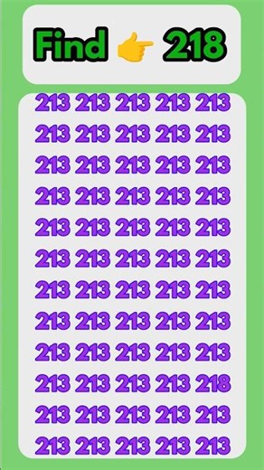 Find the odd number 218 #shorts #youtubeshorts #oddoneout