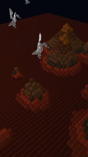 Volcanic Voxel Ocean — Lava Islands Rise While Dragons Fly! #shorts