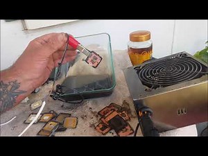 GOLD RECOVERY / how to remove gold from cpu heat sinks with reverse electroplating