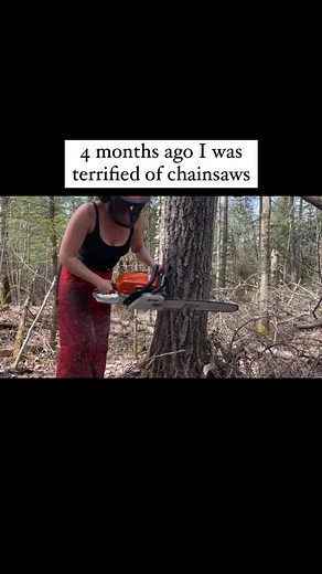 You can do whatever you put your mind to. Research and be safe 🥰❤️. #treefelling #stihlchainsaw #chainsawman #chainsawwoman #landprep #forestgirl #treecutting #strongwomen