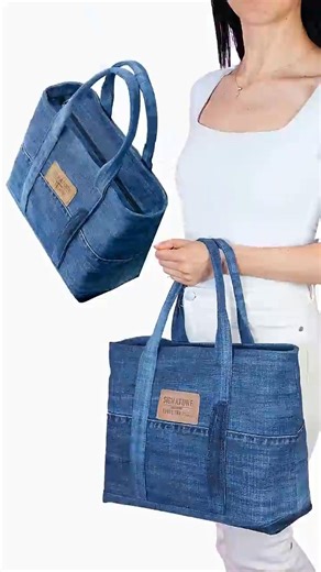 DIY Zipper Tote Bag from Old Jeans Miarti🪡🧵✂️ 👜