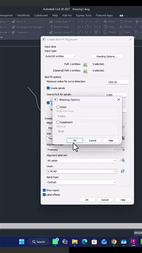 How to Create a Best Fit Alignment from a Stream Polyline in Civil 3D #civil3dpro #civil3d #autocad