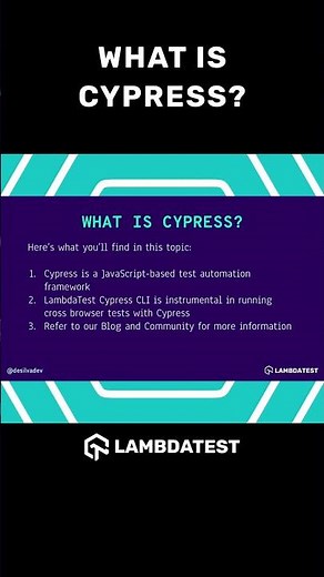 What Is Cypress❓ | Cypress Automation Testing | How To Run Cypress On LambdaTest? #shorts