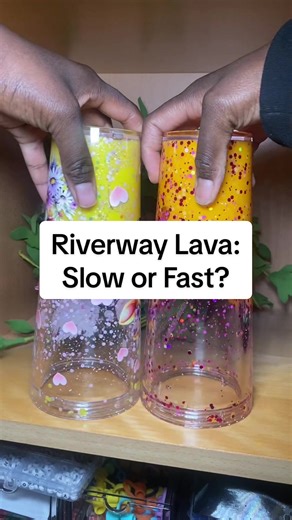 This is my riverway lava in slow and fast flows. I personally like the faster lava flow for this lava type! It looks more globular and you can flip it a bunch of times in a short period of time. Which lava flow do y’all like? 💕 #lavatumbler #snowglobetumblers #lavaflow