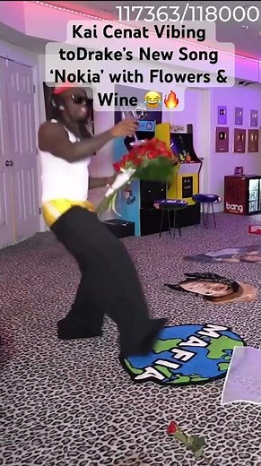 Kai Cenat Dancing to Drake’s New Song ‘Nokia’ with Flowers & Wine 😂🔥 | Funny Viral Moment #shorts