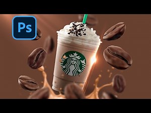 💥MINUTE: Starbucks Product manipulation in Photoshop | advertising poster design | English tutorial