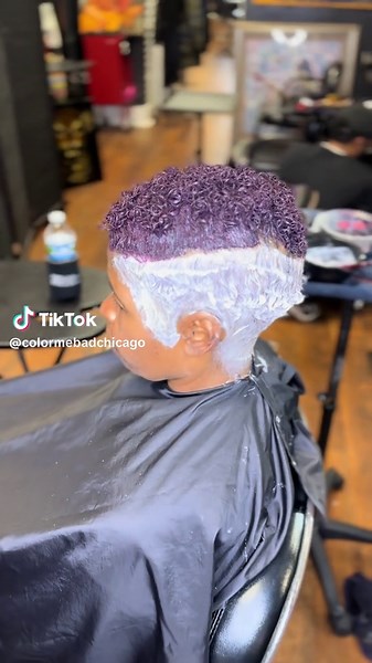 Transform Your Natural Hair with Purple and Silver Color