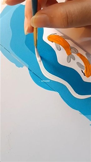 Aesthetic Koi Fish Water Bookmark Painting 🐠🌊 Satisfying Acrylic Art # #bookmark #acrylicpainting