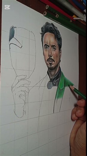 tony stark colour pencil drawing #colourpencilart #art #drawing #sketch #shortvideo #tonystark