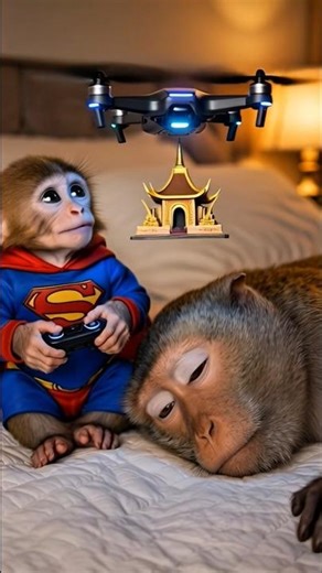 Small Monkey’s Crazy Drone Mistake! Big Monkey Gets HIT! 🚁💥